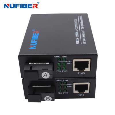 De Media van Nufibergigabit Convertor 10/100/1000M Simplex Single Mode 1310nm/1550nm-Sc
