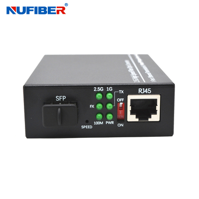 OEM 2.5G SFP naar RJ45 Fiber Media Converter 2.5G Fiber naar UTP Optical Media Converter DC12V